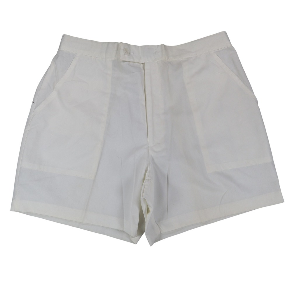 Jantzen Vintage Shorts Mens 38 White Poly Cotton Elastic Back Casual RN 37966
